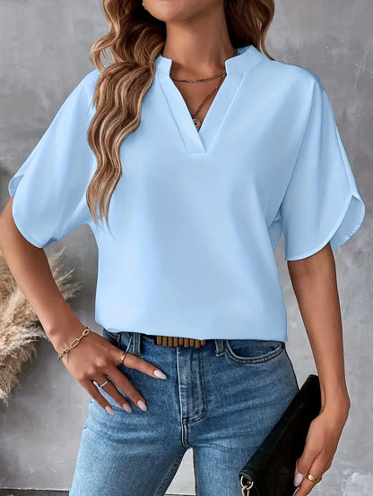 Chemise d'été à manches courtes en mousseline de soie