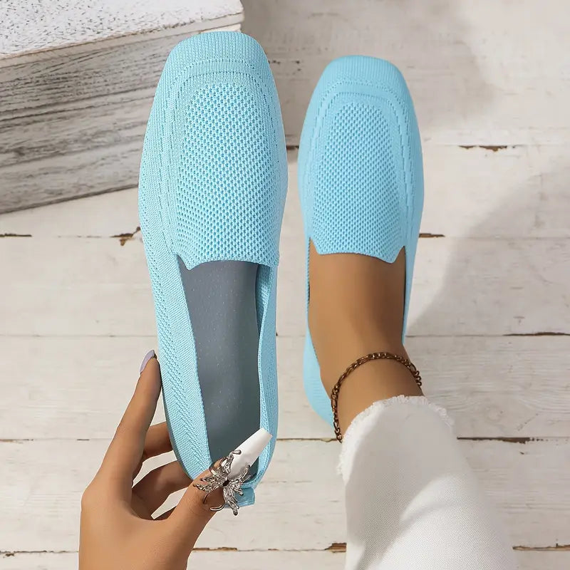 Knitted flat loafers