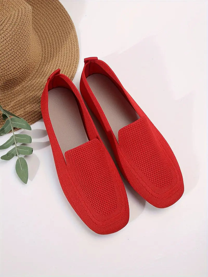 Knitted flat loafers