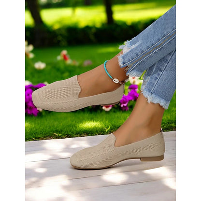 Knitted flat loafers