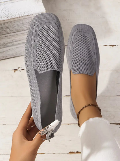 Knitted flat loafers